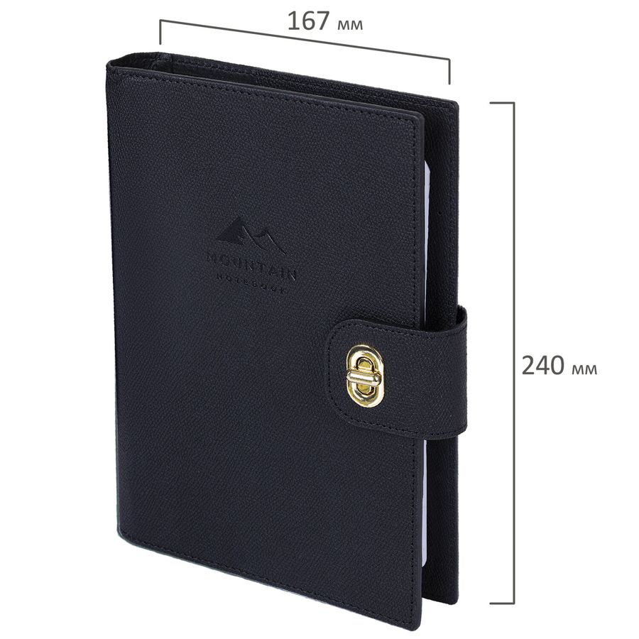 Ежедневник-органайзер недатированный B5 167х240мм BRAUBERG "Nova", под кожу, 160л, черный