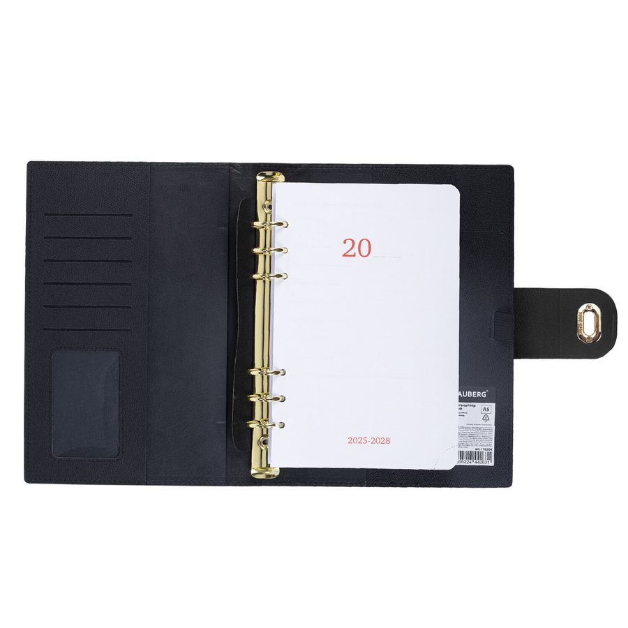 Ежедневник-органайзер недатированный B5 167х240мм BRAUBERG "Nova", под кожу, 160л, черный