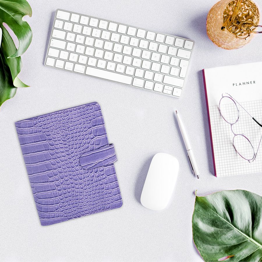 Ежедневник-органайзер недатированный B6 150x190мм BRAUBERG "Comodo", под кожу, 160л, сиреневый