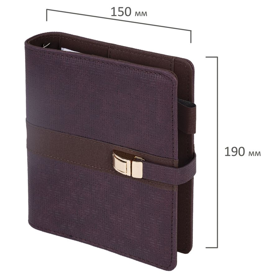 Ежедневник-органайзер недатированный В6 150х190мм BRAUBERG "Orion", под кожу, 160л, коричневый