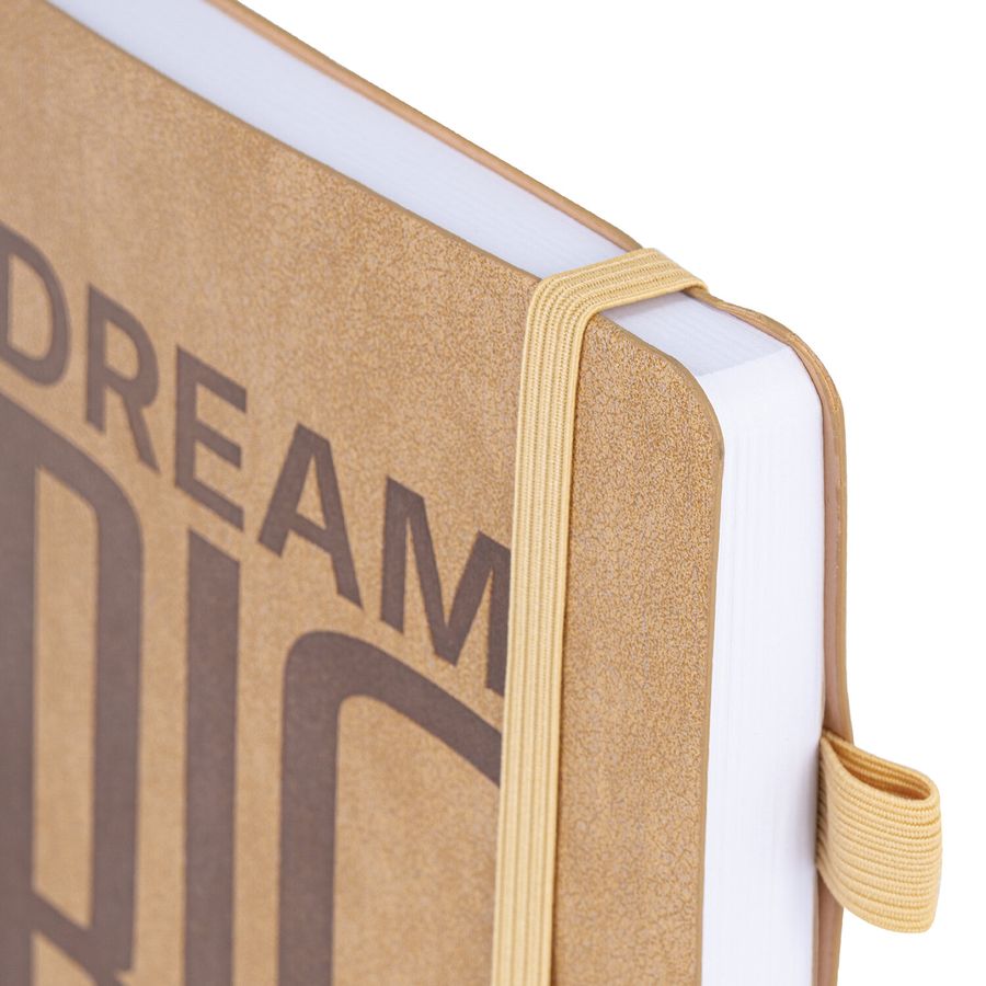 Ежедневник недатированный А5 138х213мм BRAUBERG "BeStyle", под кожу, резинка, держатель, 160л, песочный