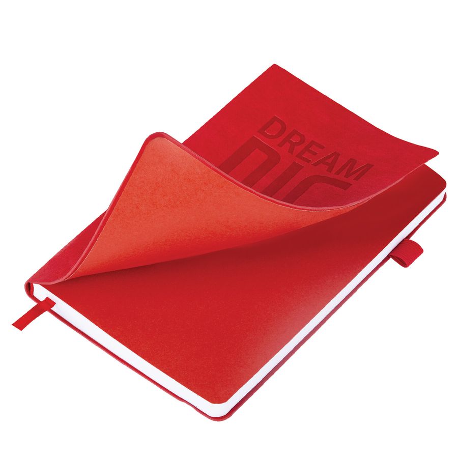 Ежедневник недатированный А5 138х213мм BRAUBERG "BeStyle", под кожу, резинка, держатель, 160л, красный