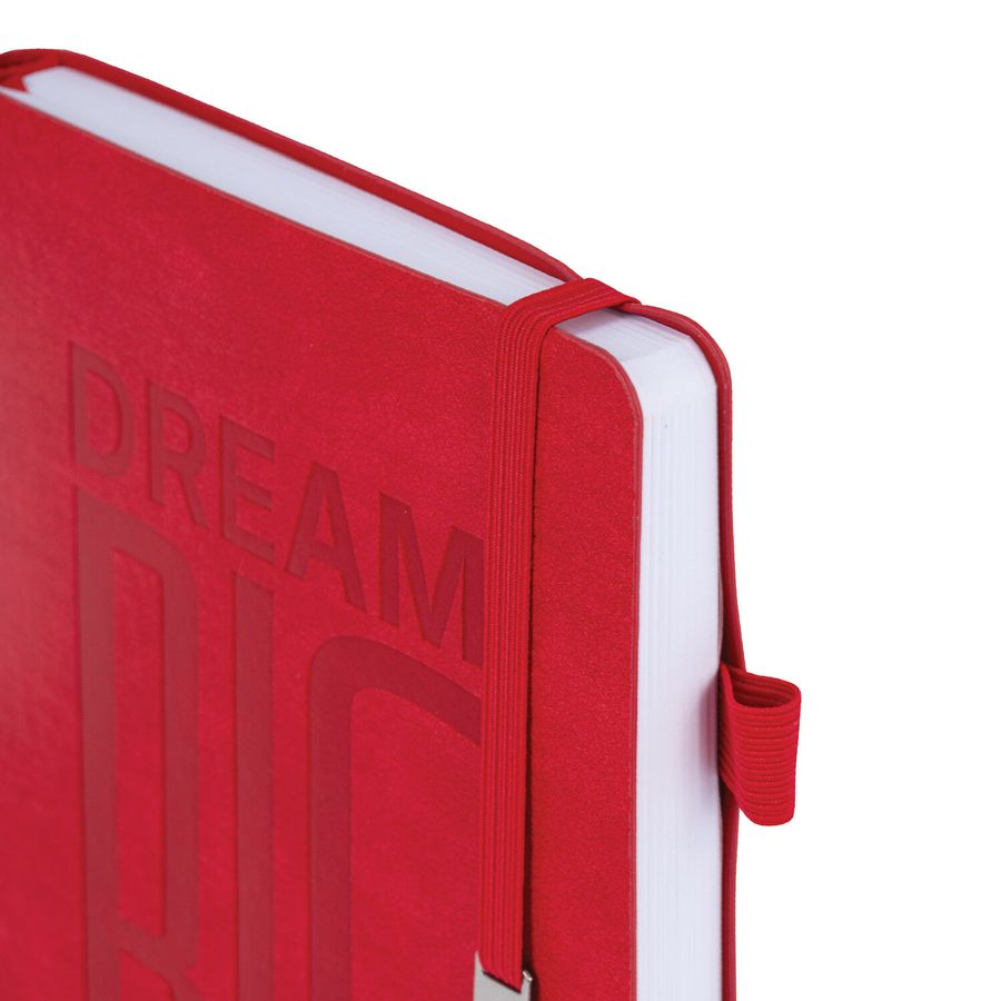 Ежедневник недатированный А5 138х213мм BRAUBERG "BeStyle", под кожу, резинка, держатель, 160л, красный