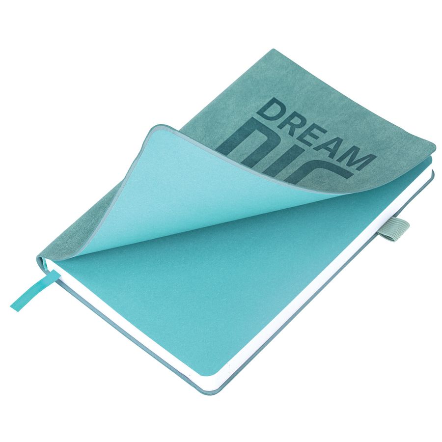 Ежедневник недатированный А5 138х213мм BRAUBERG "BeStyle", под кожу, резинка, держатель, 160л, сине-зеленый