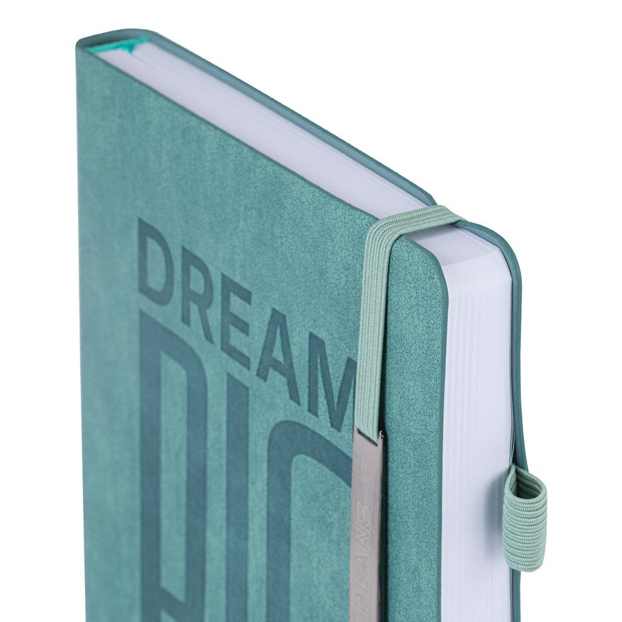 Ежедневник недатированный А5 138х213мм BRAUBERG "BeStyle", под кожу, резинка, держатель, 160л, сине-зеленый