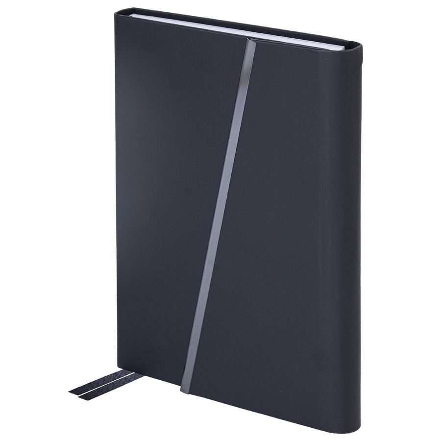 Ежедневник недатированный А5 145х213мм BRAUBERG "Vogue", под кожу, магнитный клапан, 160л, черный