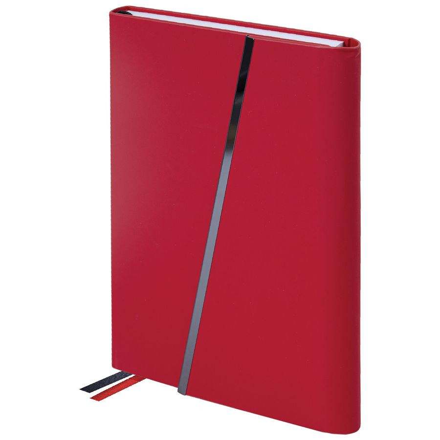 Ежедневник недатированный А5 145х213мм BRAUBERG "Vogue", под кожу, магнитный клапан, 160л, красный
