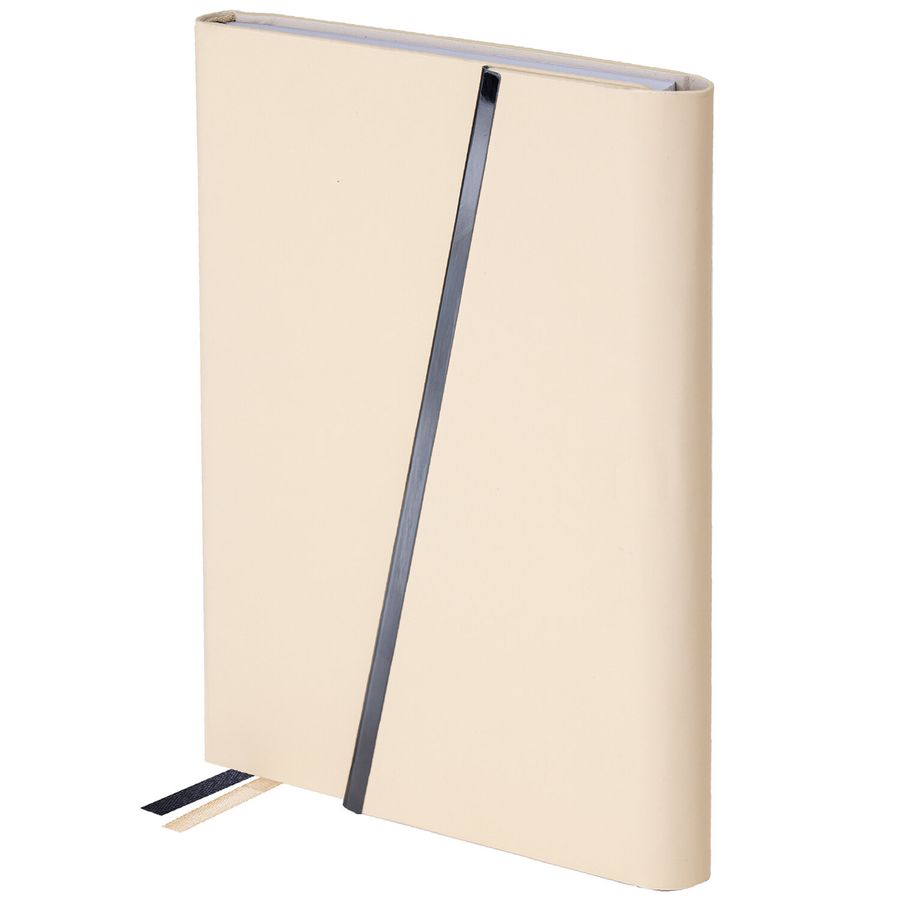 Ежедневник недатированный А5 145х213мм BRAUBERG "Vogue", под кожу, магнитный клапан, 160л, бежевый