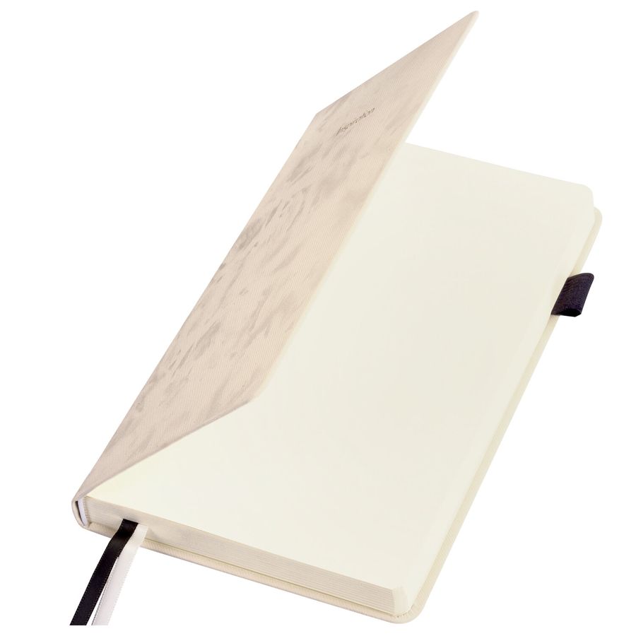 Ежедневник недатированный А5 138x213 мм, BRAUBERG "Velvet", резинка, держатель, 160 л., бежевый