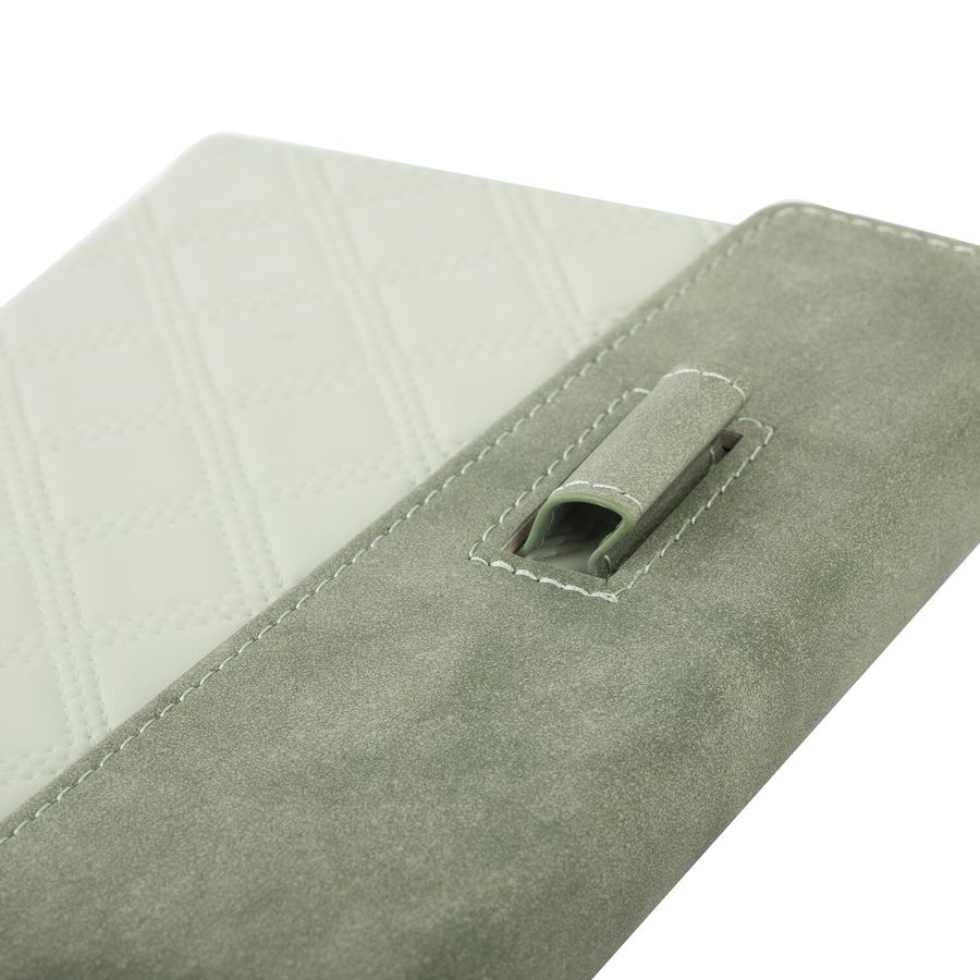 Ежедневник недатированный А5 145х215 мм, BRAUBERG "Stitch", под кожу, магнит, 160 л., оливковый