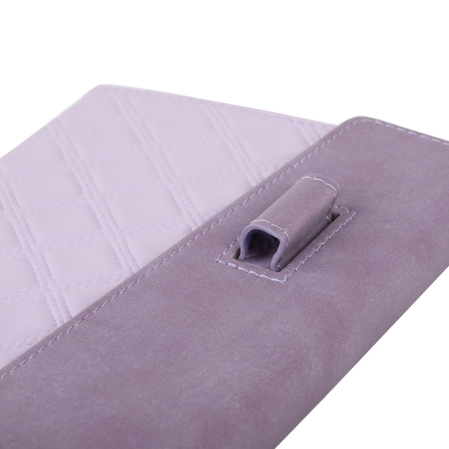 Ежедневник недатированный А5 145х215 мм, BRAUBERG "Stitch", под кожу, магнит, 160 л., сиреневый