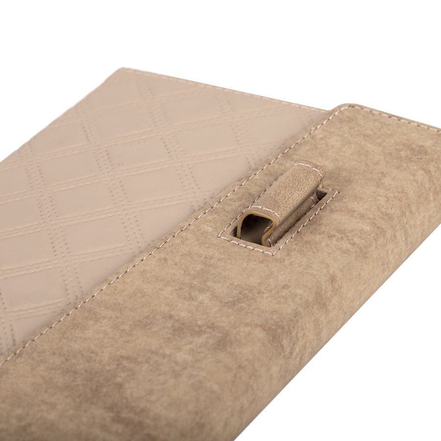 Ежедневник недатированный А5 145х215 мм, BRAUBERG "Stitch", под кожу, магнит, 160 л., бежевый