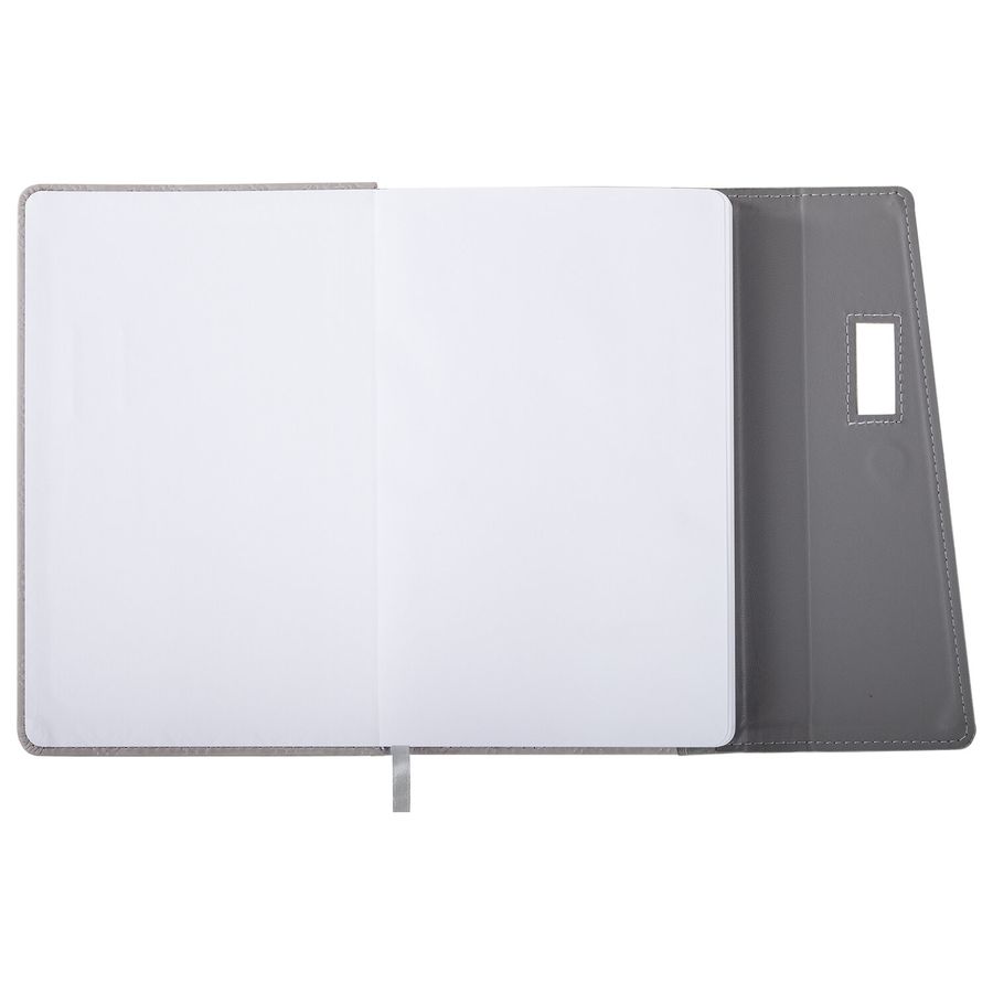 Ежедневник недатированный А5 145х215 мм, BRAUBERG "Stitch", под кожу, магнит, 160 л., серый