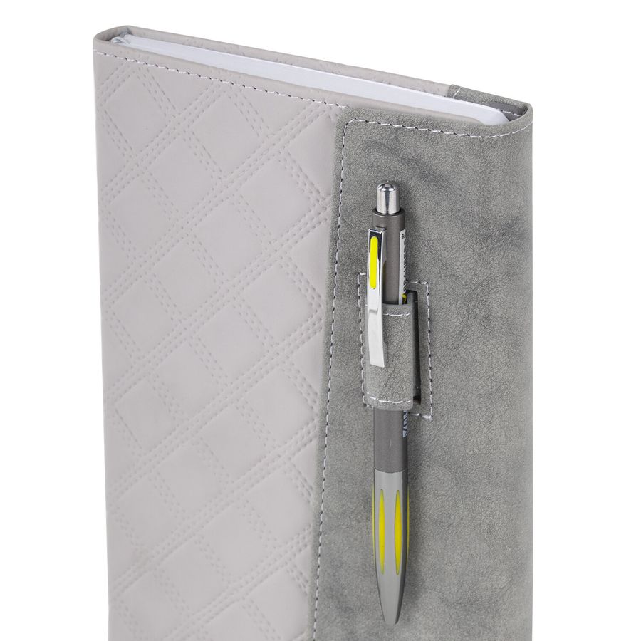 Ежедневник недатированный А5 145х215 мм, BRAUBERG "Stitch", под кожу, магнит, 160 л., серый