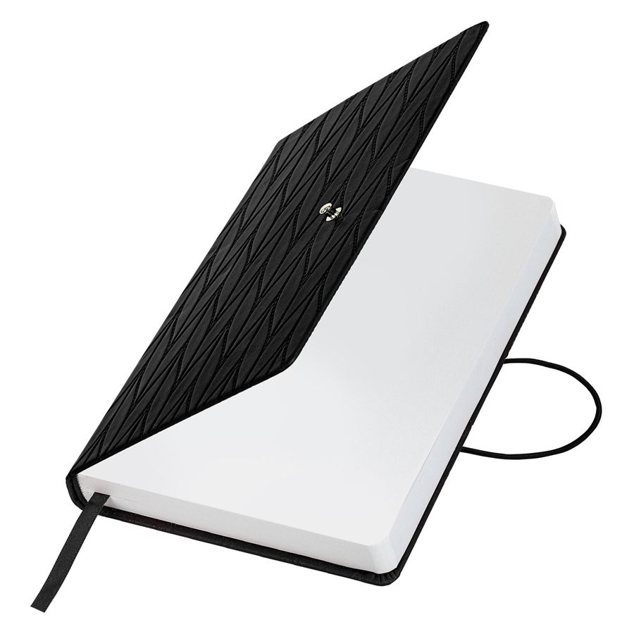 Ежедневник недатированный А5 138х213 мм, BRAUBERG "Braided", под кожу, гвоздик 160 л., черный