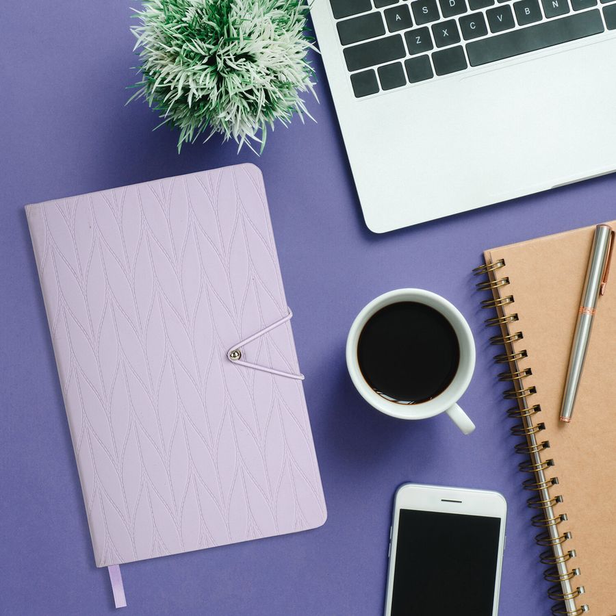 Ежедневник недатированный А5 138х213 мм, BRAUBERG "Braided", под кожу, гвоздик 160 л., сиреневый