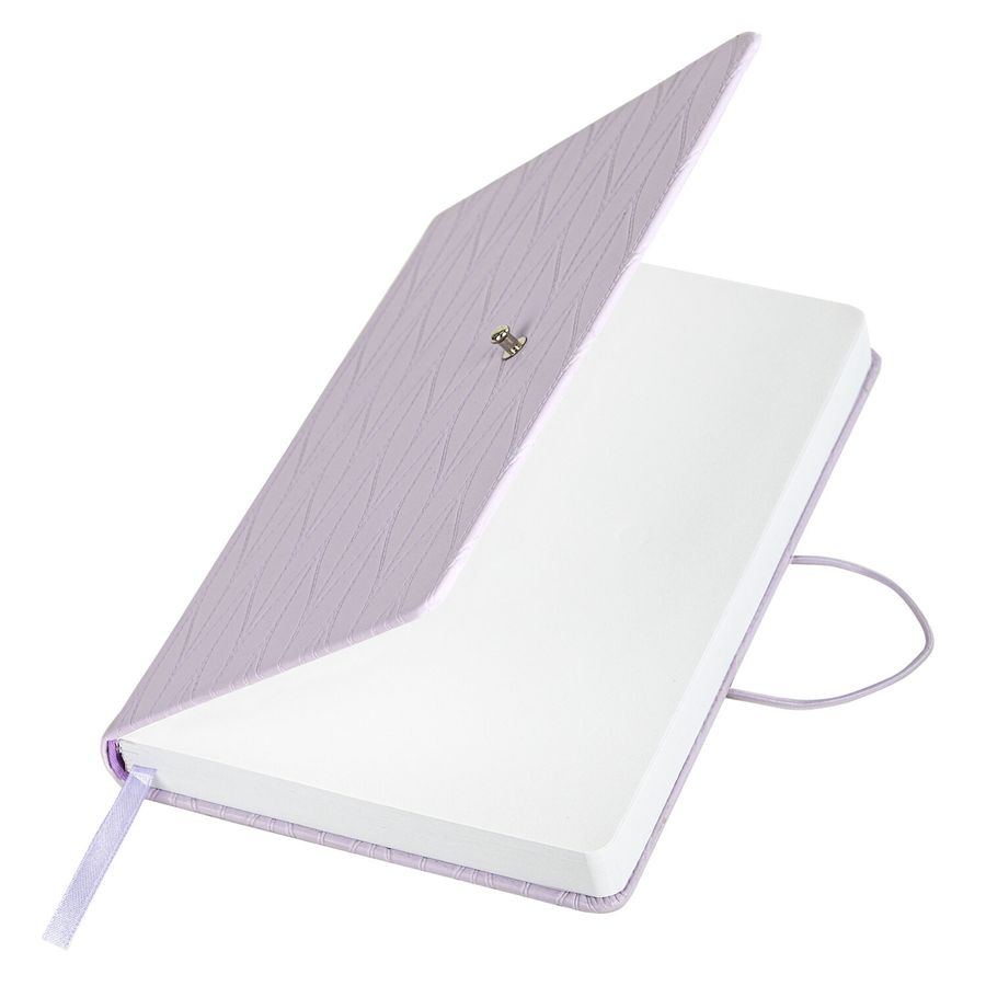 Ежедневник недатированный А5 138х213 мм, BRAUBERG "Braided", под кожу, гвоздик 160 л., сиреневый