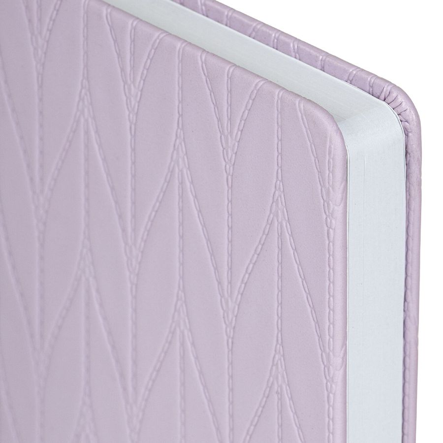 Ежедневник недатированный А5 138х213 мм, BRAUBERG "Braided", под кожу, гвоздик 160 л., сиреневый