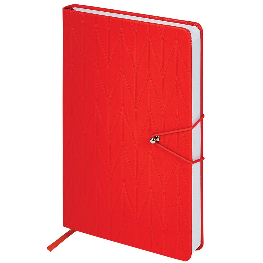 Ежедневник недатированный А5 138х213 мм, BRAUBERG "Braided", под кожу, гвоздик 160 л., красный