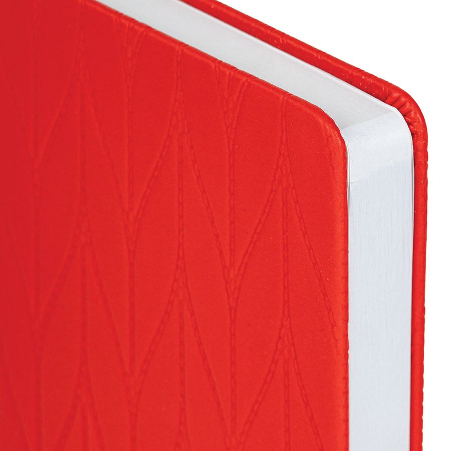 Ежедневник недатированный А5 138х213 мм, BRAUBERG "Braided", под кожу, гвоздик 160 л., красный