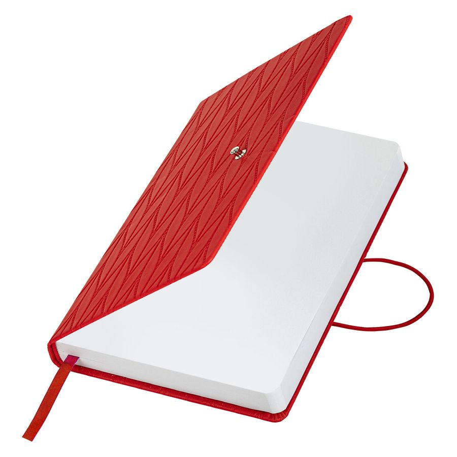 Ежедневник недатированный А5 138х213 мм, BRAUBERG "Braided", под кожу, гвоздик 160 л., красный