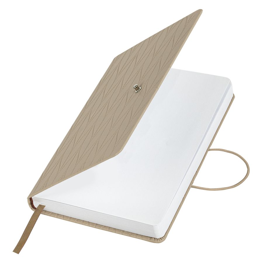 Ежедневник недатированный А5 138х213 мм, BRAUBERG "Braided", под кожу, гвоздик 160 л., бежевый