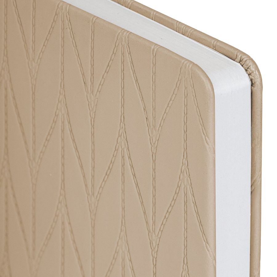 Ежедневник недатированный А5 138х213 мм, BRAUBERG "Braided", под кожу, гвоздик 160 л., бежевый