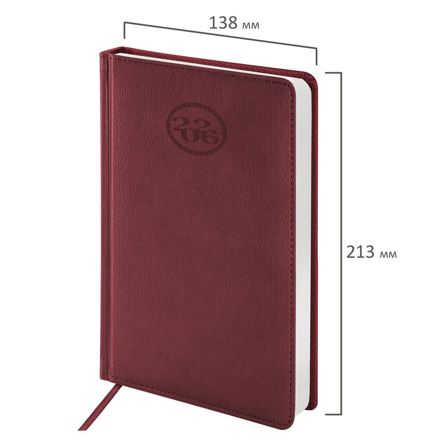 Ежедневник датированный 2026, А5, 138x213 мм, BRAUBERG