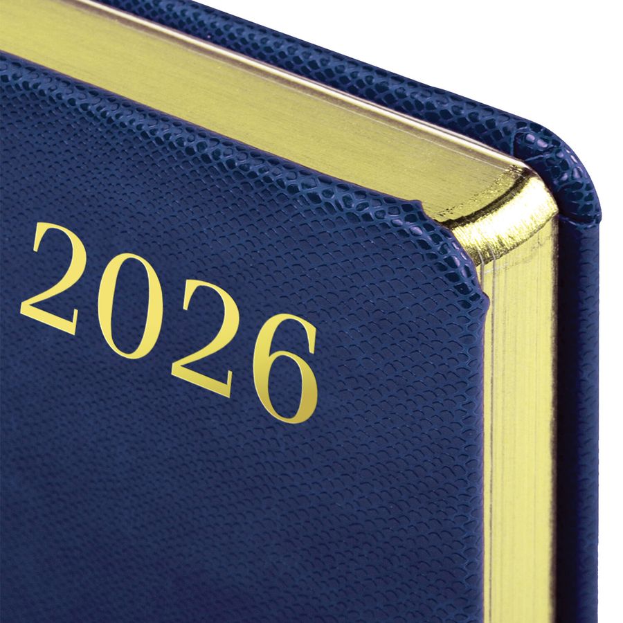 Ежедневник датированный 2026 А5 138x213 мм, BRAUBERG "Iguana", под кожу, синий