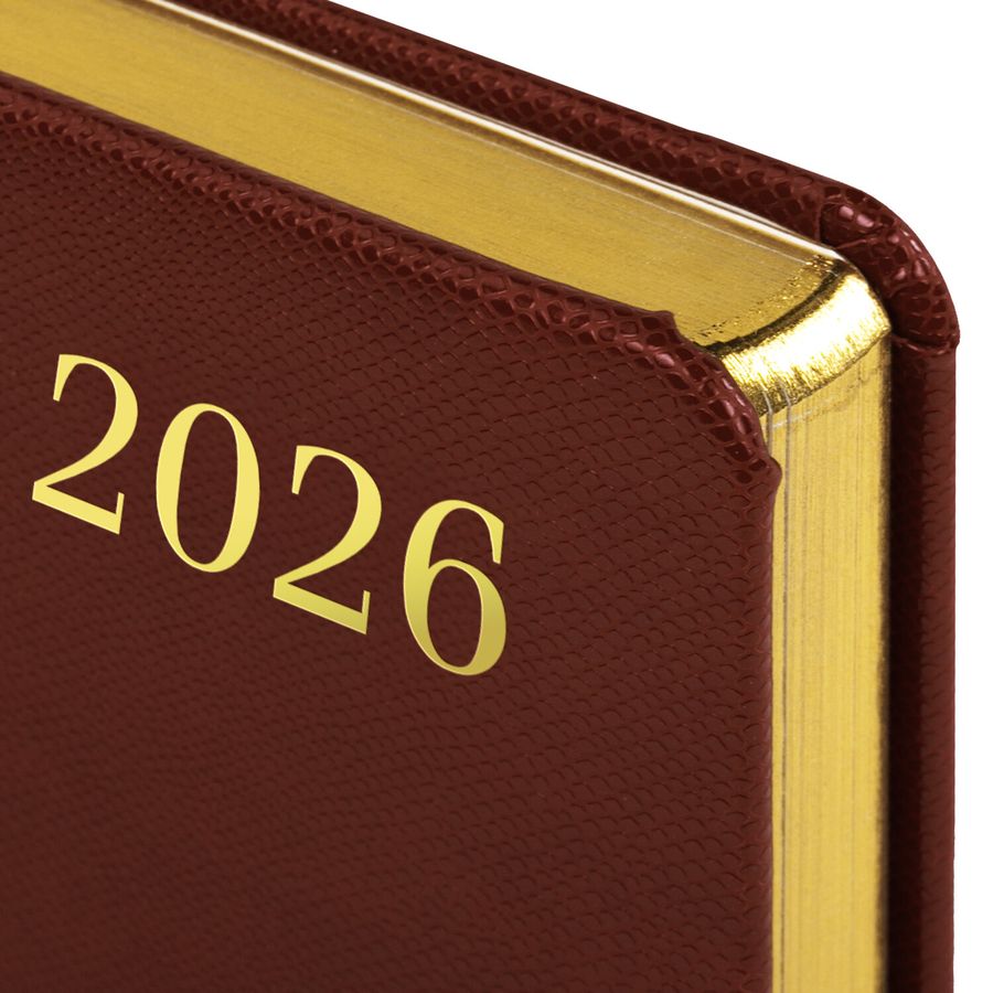 Ежедневник датированный 2026 А5 138x213 мм, BRAUBERG "Iguana", под кожу, коричневый