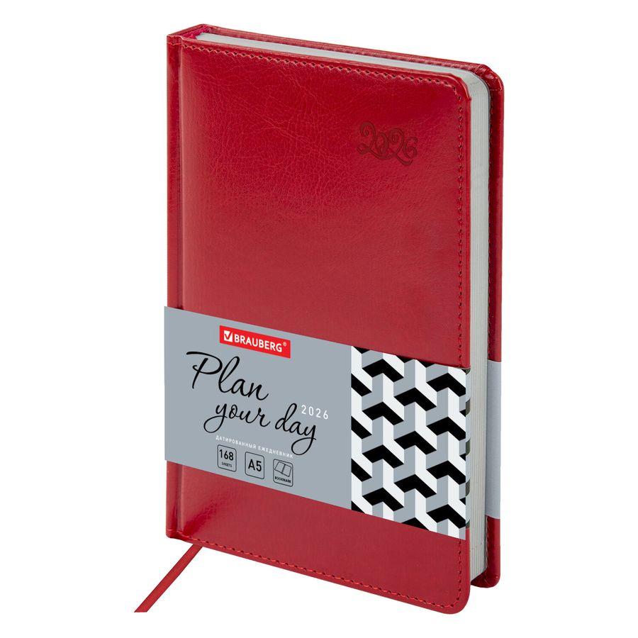 Ежедневник датированный 2026, А5, 138x213 мм, BRAUBERG 