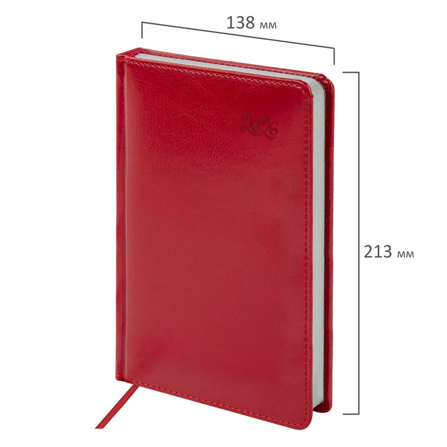 Ежедневник датированный 2026, А5, 138x213 мм, BRAUBERG 