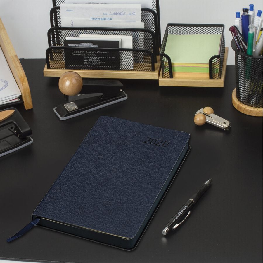 Ежедневник датированный 2026 А5 138x213 мм, BRAUBERG 