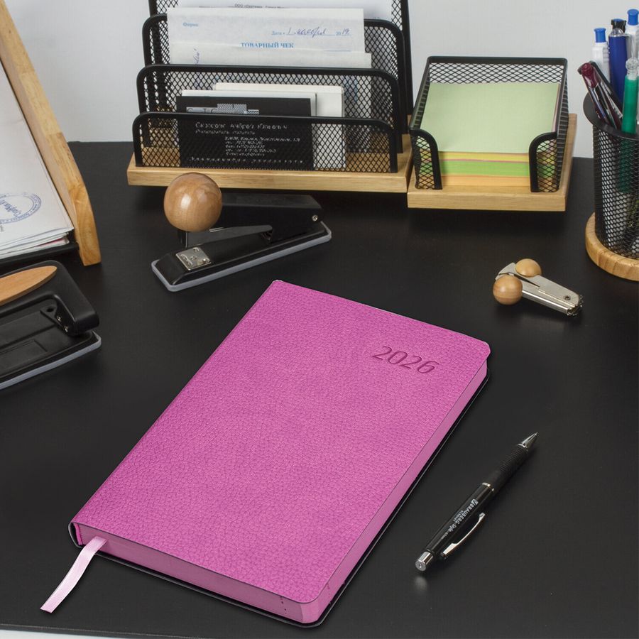 Ежедневник датированный 2026 А5 138x213 мм, BRAUBERG 