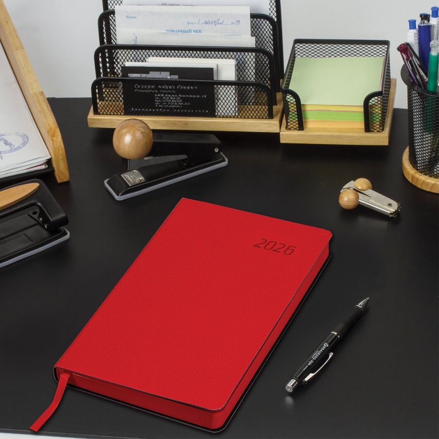 Ежедневник датированный 2026 А5 138x213 мм, BRAUBERG