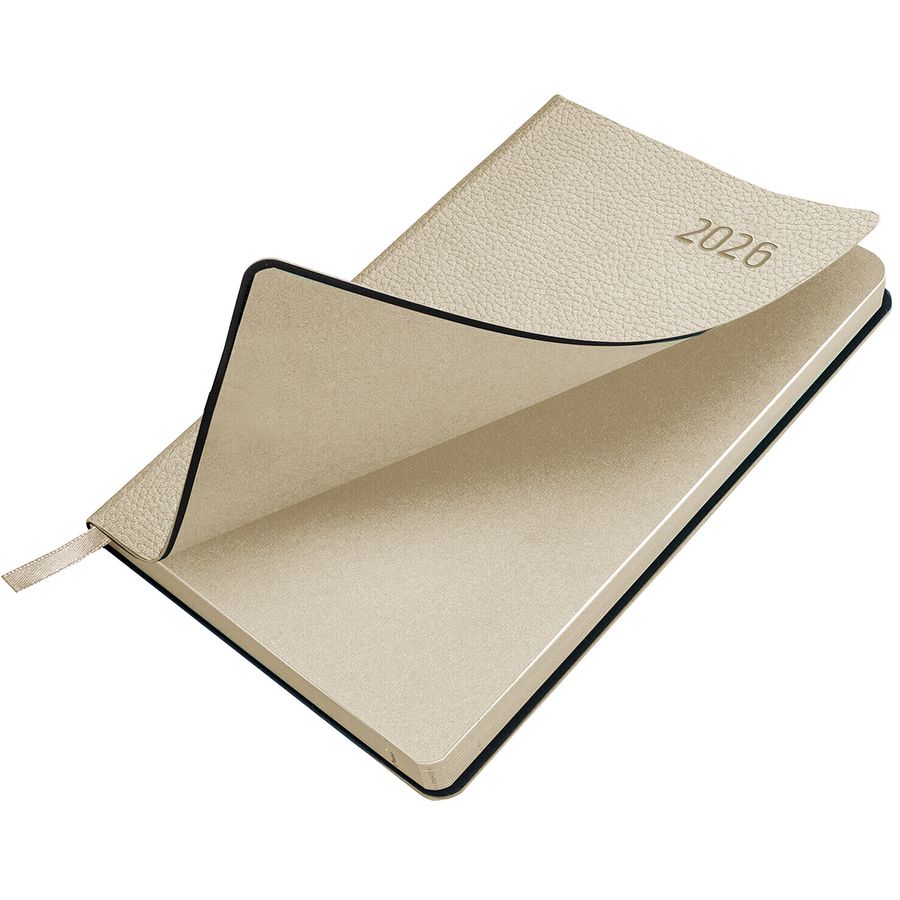 Ежедневник датированный 2026 А5 138x213 мм, BRAUBERG "Stylish", под кожу, гибкий, бежевый