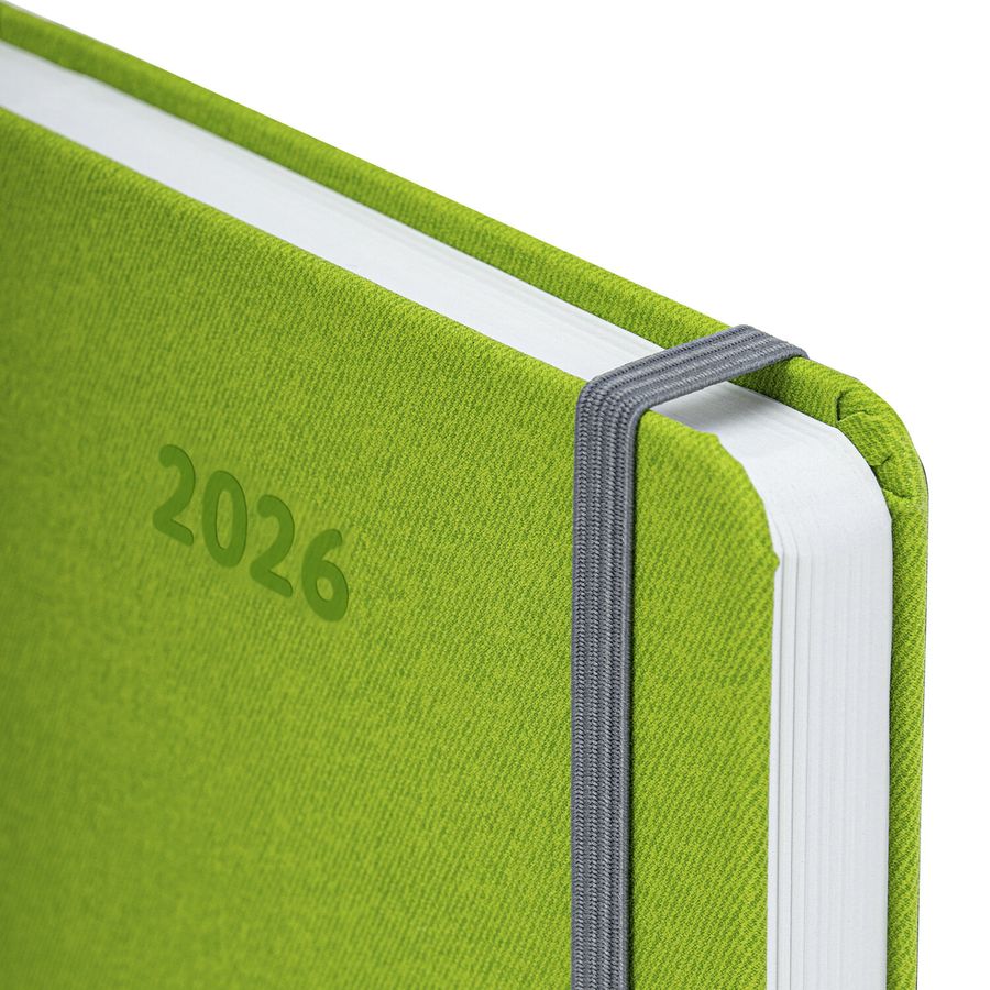 Ежедневник датированный 2026 А5 138x213 мм, BRAUBERG "Mosaic", под кожу, карман для ручки, зеленый