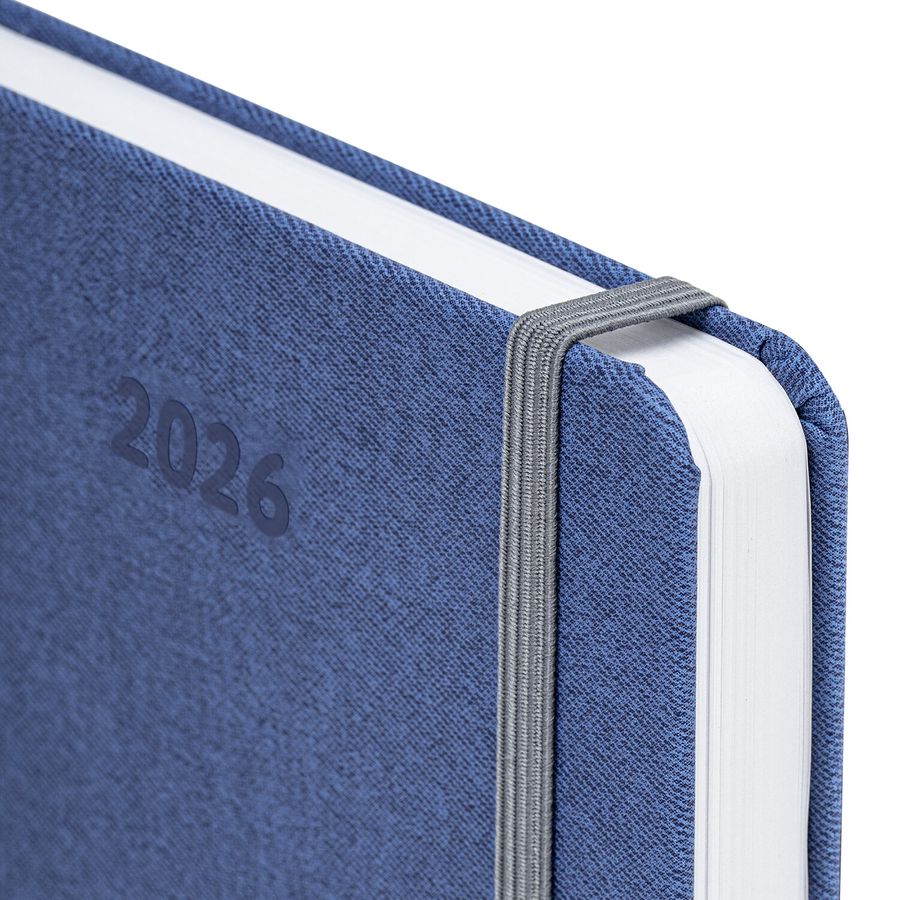 Ежедневник датированный 2026 А5 138x213 мм, BRAUBERG "Mosaic", под кожу, карман для ручки, синий