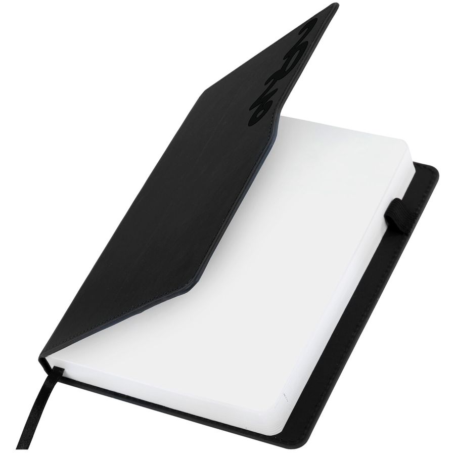 Ежедневник датированный 2026, А5, 150x213 мм, BRAUBERG "Up", под кожу, софт-тач, держатель для ручки, черный