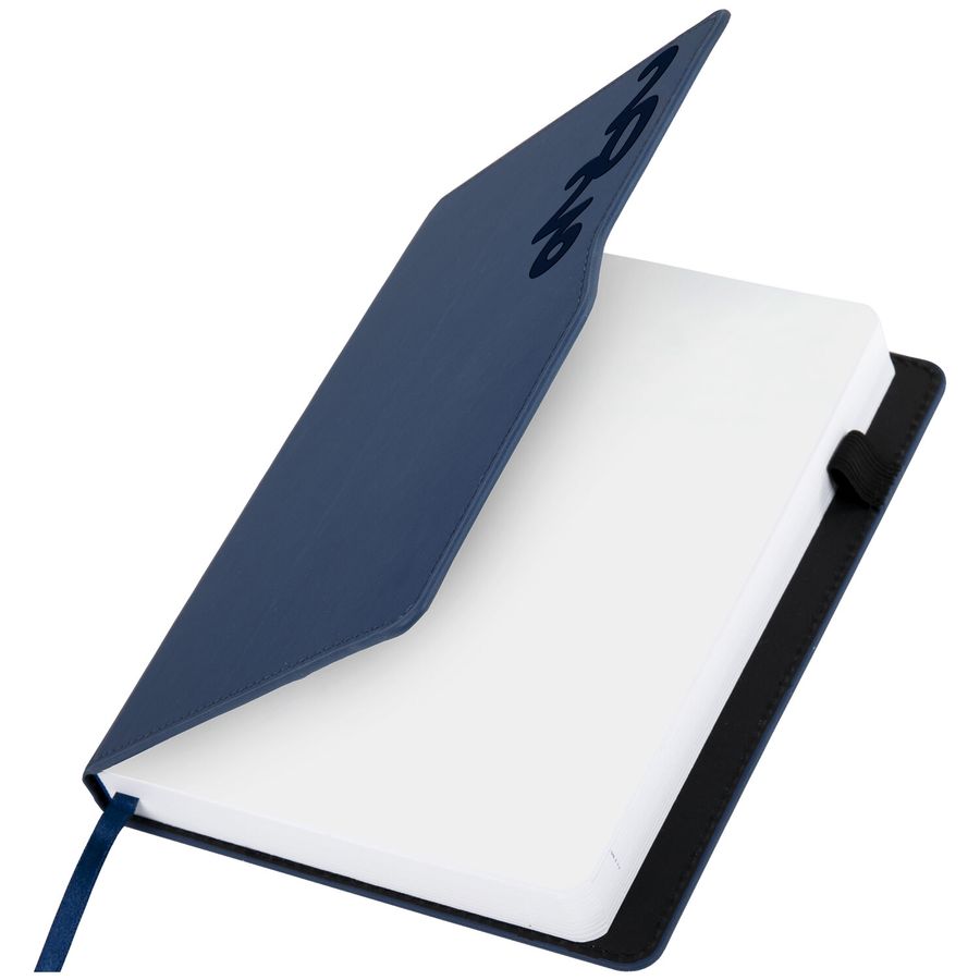 Ежедневник датированный 2026, А5, 150x213 мм, BRAUBERG "Up", под кожу, софт-тач, держатель для ручки, синий