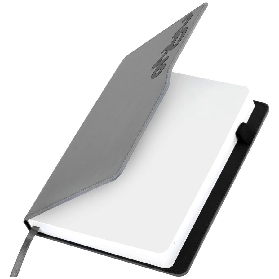 Ежедневник датированный 2026, А5, 150x213 мм, BRAUBERG "Up", под кожу, софт-тач, держатель для ручки, серый