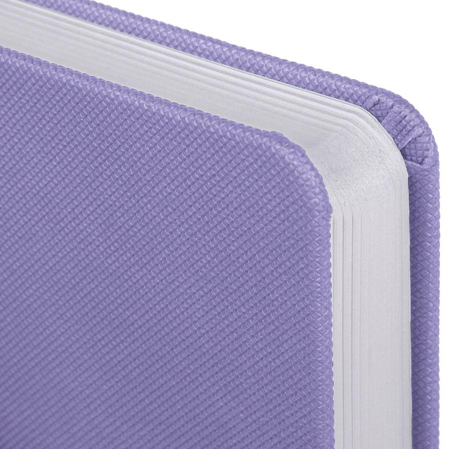 Ежедневник датированный 2026, А5, 138x213 мм, BRAUBERG "Control", под кожу, держатель для ручки, сиреневый