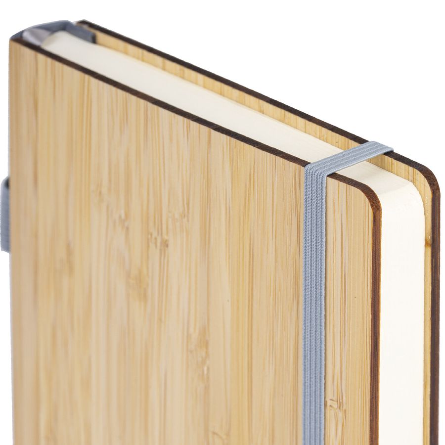 Ежедневник недатированный А5 145х213мм BRAUBERG "Bamboo", резинка, держатель, 160л, коричневый