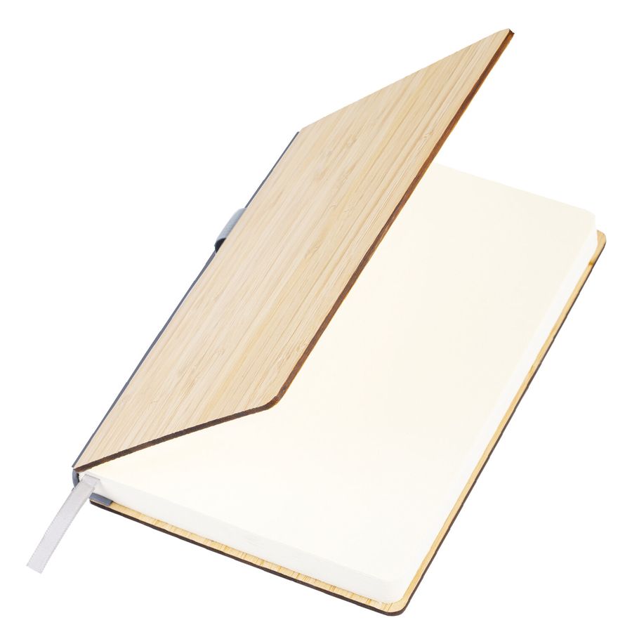 Ежедневник недатированный А5 145х213мм BRAUBERG "Bamboo", резинка, держатель, 160л, коричневый