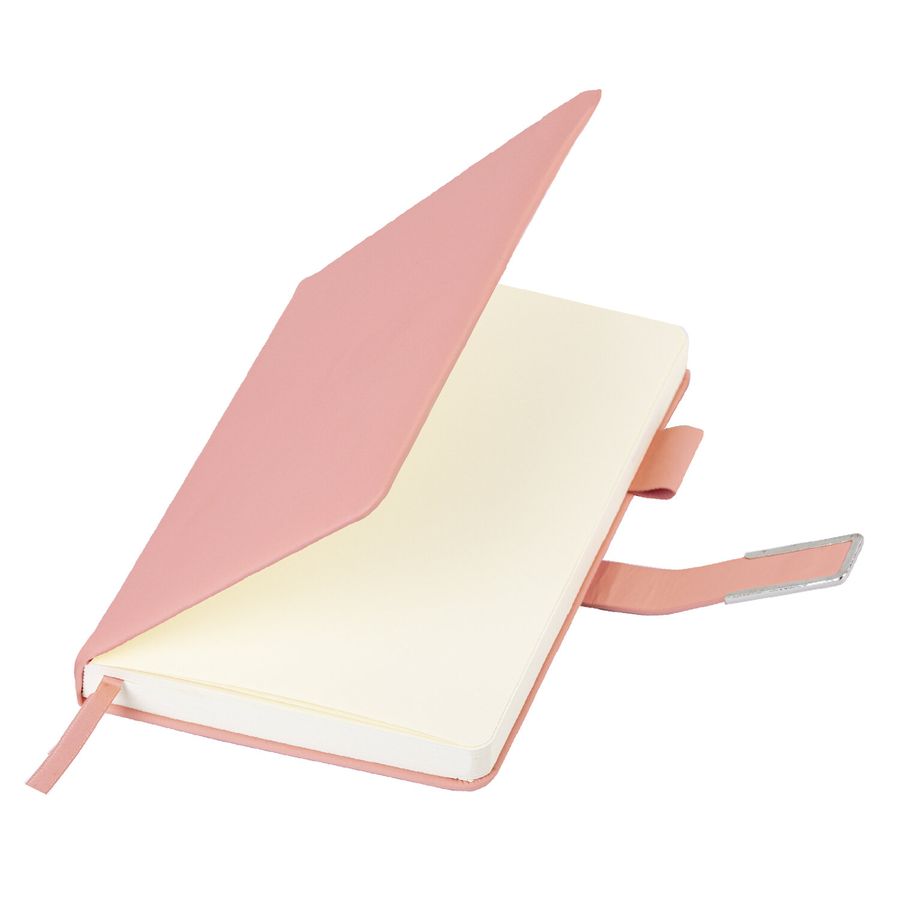 Ежедневник недатированный А5 143х210мм BRAUBERG Deluxe, под кожу, магнит 160л, розовый