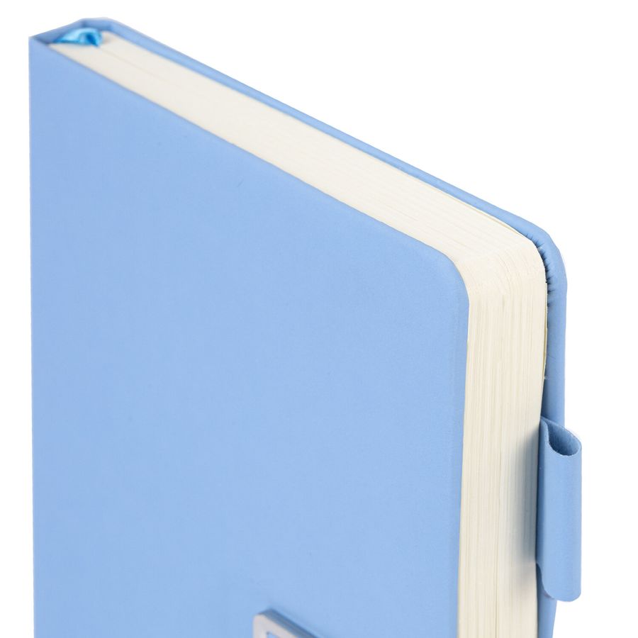 Ежедневник недатированный А5 143х210мм BRAUBERG Deluxe, под кожу, магнит 160л, голубой