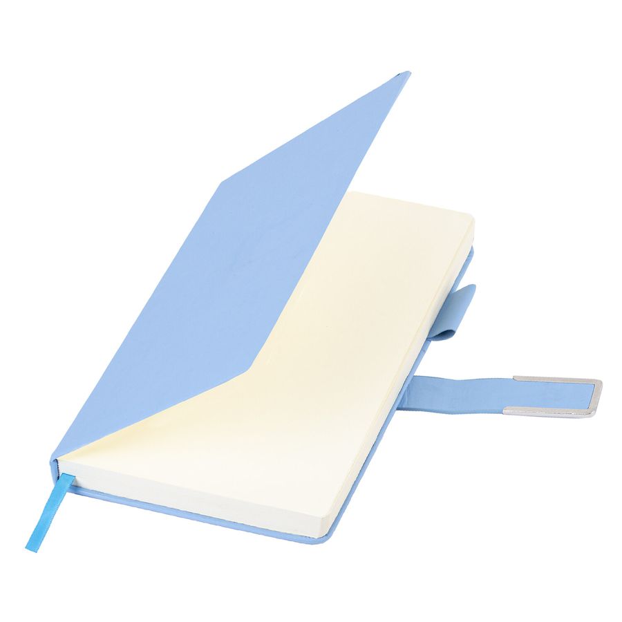 Ежедневник недатированный А5 143х210мм BRAUBERG Deluxe, под кожу, магнит 160л, голубой