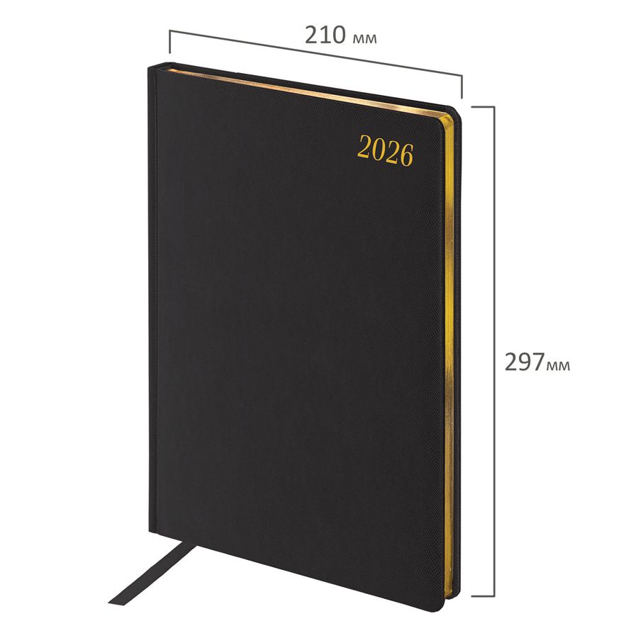 Еженедельник датированный 2026, БОЛЬШОЙ ФОРМАТ 210х297 мм, А4, BRAUBERG