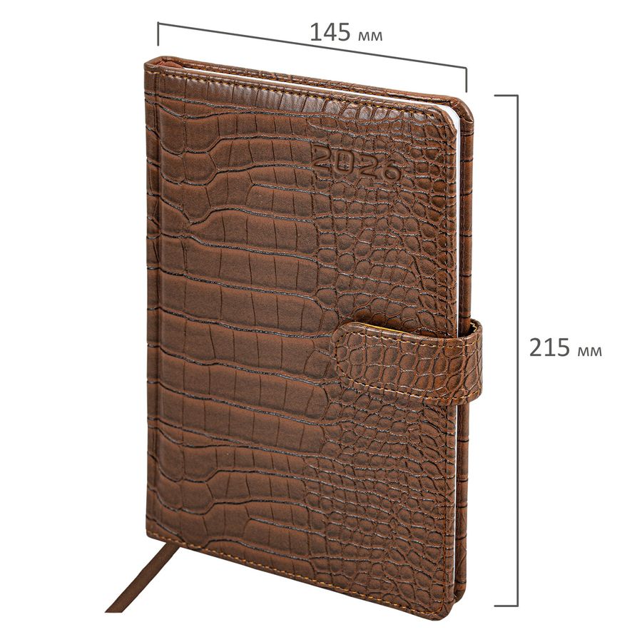 Еженедельник датированный 2026 А5 145х215 мм, BRAUBERG