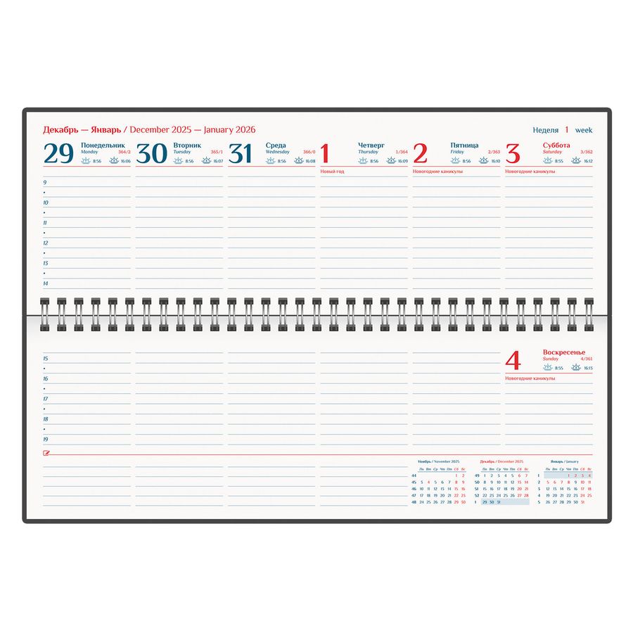 Планинг датированный 2026 305х140 мм GALANT